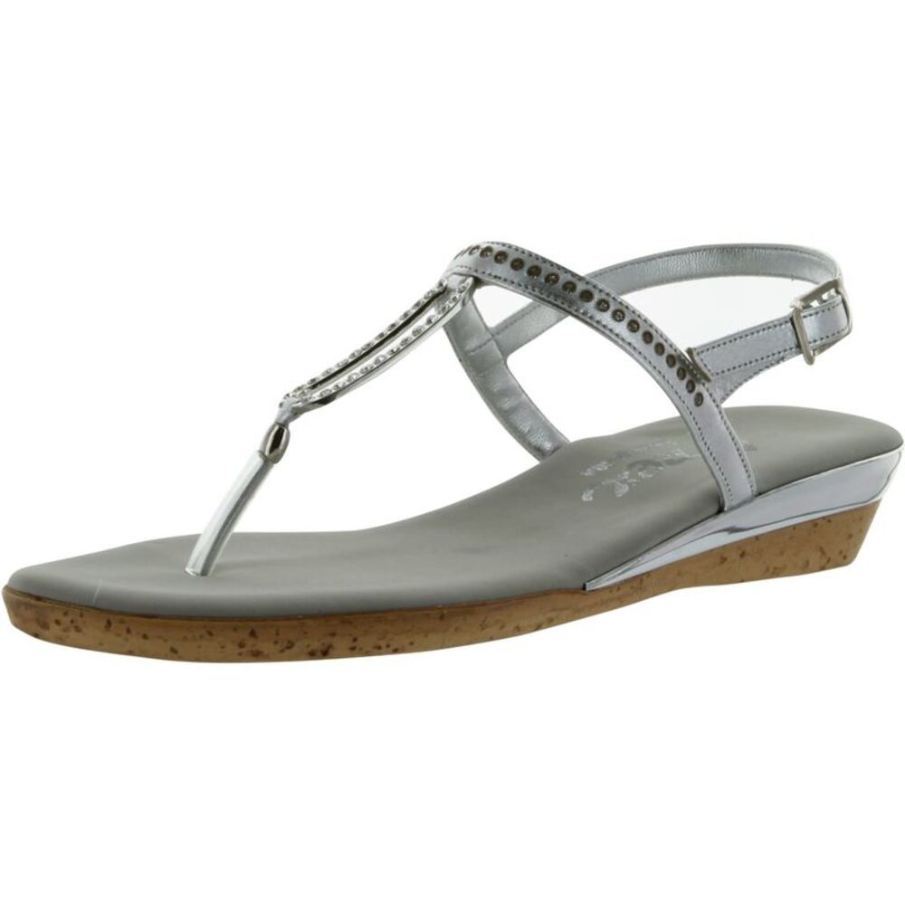 Onex Cabo Silver Leather Womens sandals 10 NEW